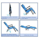 RHC-202 Portable Dual Purposes Extendable Folding Reclining Chair Blue