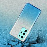 for HUAWEI P20 LITE/P30 LITE/P40 LITE/Nova6SE/Nova 7i Phone Case Gradient Color Glitter Powder Phone Cover with Airbag Bracket blue