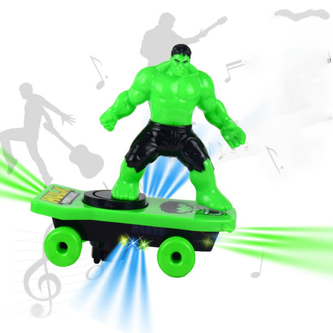 Children Cartoon Movie Figure Simulation Scooter Electric Rotating Tumble Toys Hulk scooter