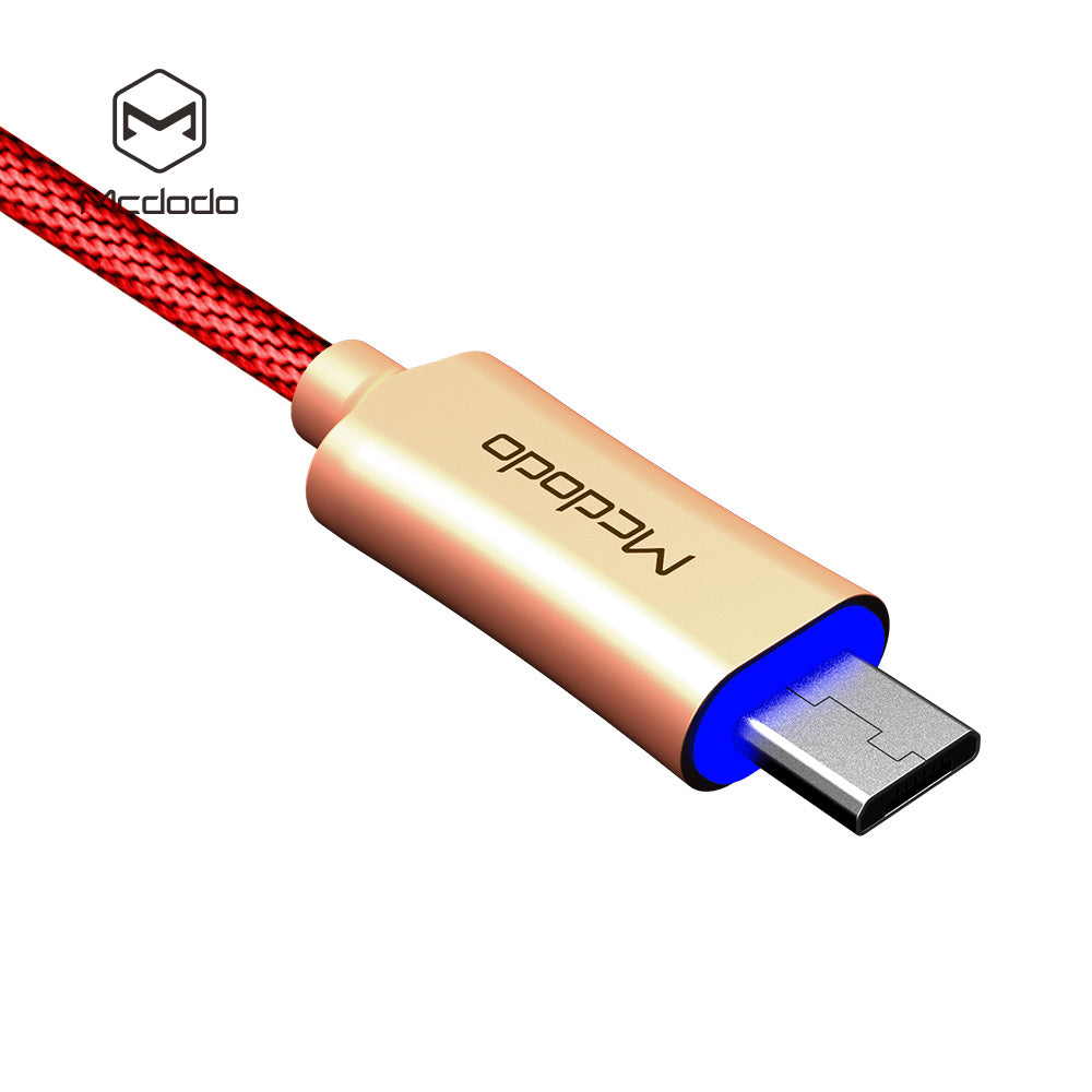 MCDODO Knight Series Auto Disconnect QC 3.0 Quick Charge Micro USB Cable Red 1.5M