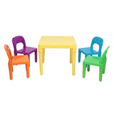 Set of Plastic Table And Chair for Children, One Desk And Four Chairs (50x50x46cm)