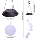 2V 40maH Solar Smart Light Control Wave Ball Wind Chime Style Corridor Decoration Pendant 6 F5 Lamp Beads Black Solar Panel Colorful Light **