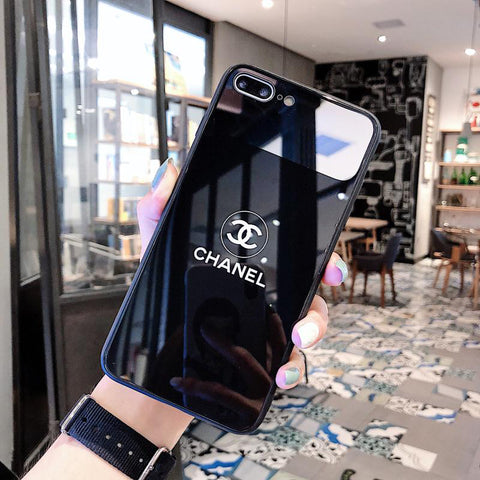 Chanel Icon Phone Case for iPhone6/6S, 6/6S PLUS, 7/8, 7/8plus, X/XS, XR, XS MAX Stylish Chic Mirror Full Protection Anti-falling black