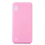 For Samsung A10 Lovely Candy Color Matte TPU Anti-scratch Non-slip Protective Cover Back Case dark pink