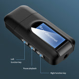 Bluetooth 5.0 Adapter USB Transmitter and Receiver with LCD Screen black