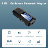 Bluetooth 5.0 Adapter USB Transmitter and Receiver with LCD Screen black