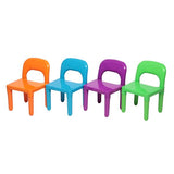 Set of Plastic Table And Chair for Children, One Desk And Four Chairs (50x50x46cm)