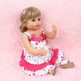 All-Plastic Simulation Doll: 22 Inches Cute Polka Dot Skirt