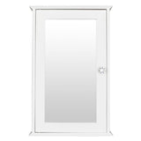 Single Door Mirror Indoor Bathroom Wall Mounted Cabinet Shelf White