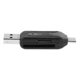 Portable High Speed 480Mbps OTG USB2.0 Type-C USB 3.1 Memory Card Reader for SD TF Micro SD Card Mobile Phone black