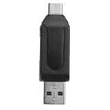 Portable High Speed 480Mbps OTG USB2.0 Type-C USB 3.1 Memory Card Reader for SD TF Micro SD Card Mobile Phone black