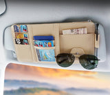 Car Sun Visor Card Holder Glasses Clip with Mobile Phone Bag