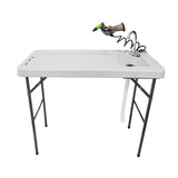 BXTY118 Outdoor Folding Multifunctional Fish Table Picnic Table with Spray Gun & Faucet White