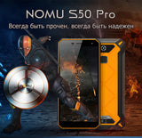 Nomu S50 Pro 2019 Smartphone Android 8.1 Waterproof Mobile Phones 5.72"" HD 8MP+16MP NFC Fingerprint+Face ID Orange_4+64G