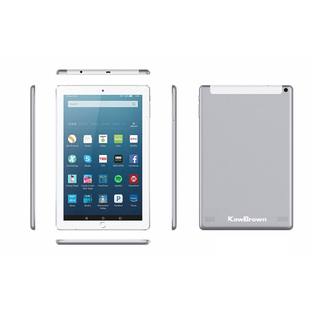 Kawbrown 10" Android 4G LTE Fashion Flat PC 16GB ROM Silver