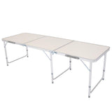 180 x 60 x 70cm Home Use Aluminum Alloy Folding Table White