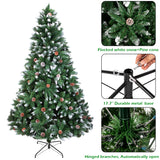 Christmas Tree 6FT 920 Branches Flocking Spray White Tree Plus Pine Cone (YJ) **