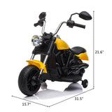 Kids Electric Ride-on Motorcycle with Training Wheels for Boys or Girls 6V Yellow **