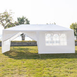 3 x 6m Six Sides Two Doors Waterproof Tent with Spiral Tubes White **