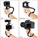 PULUZ Handheld Grip Holder Live Broadcast Selfie Rig Stabilizer Tripod Adapter Mount for Smartphones black