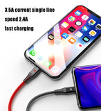 3 in 1 Multiple USB Fast Charging Cord Type C/Micro USB Connector for iPhone 7Plus/Galaxy S8 More