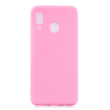 For Samsung A30 Lovely Candy Color Matte TPU Anti-scratch Non-slip Protective Cover Back Case Light blue