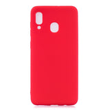 For Samsung A30 Lovely Candy Color Matte TPU Anti-scratch Non-slip Protective Cover Back Case Light blue