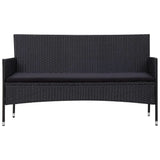 5 Piece Garden Lounge Set With Cushions Poly Rattan Black