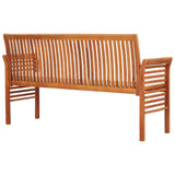 3-Seater Garden Bench with Cushion 59" Solid Acacia Wood