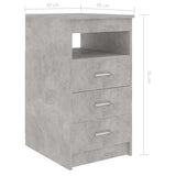 Drawer Cabinet Concrete Gray 15.7"x19.7"x29.9" Chipboard