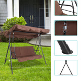 Canopy and Cushion 250kg Load-Bearing Iron Swing Brown  YJ