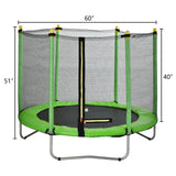 60" Round Outdoor Trampoline with Enclosure Netting RT