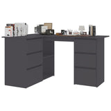 Corner Desk Gray 57.1"x39.4"x29.9" Chipboard