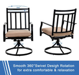 360-Degree Patio Swivel Chairs Set of 2 Outdoor Dining Chairs with Cushion for Lawn Backyard Balcony Poolside Bistro