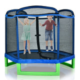 7ft Blue Guard Bar Blue Cover Green Feet Plastic Feet Mini Hexagonal Outer Net Trampoline RT