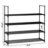 Free shipping 4 Tier Metal Shoe Rack Unit Shelf Closet Organizer Holds 20 Pair Shoes Black