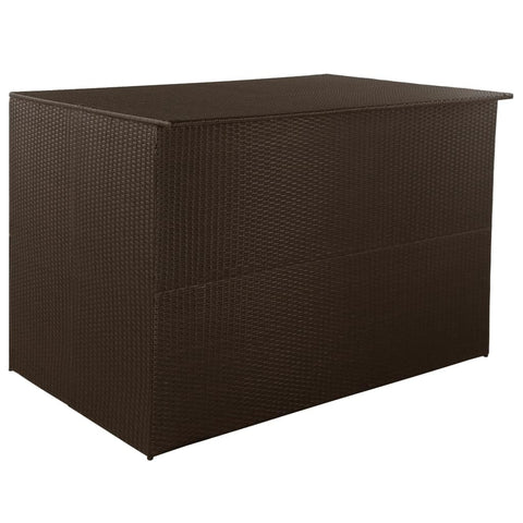 Garden Storage Box Brown 59"x39.4"x39.4" Poly Rattan