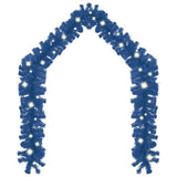 Christmas Garland with LED Lights 787.4" Blue