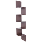 Wood Corner 5 Tiers Wall Shelf Zig Zag Wooden Shelves Wooden Mount Rack Home Furniture Walnut Floating Shelves