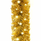 Christmas Garland with LED Lights 787.4" Gold