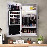 Jewelry Organizer Wall/Door Mounted Lockable Jewelry Cabinet with Mirror