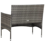 Garden Bench with Cushion Poly Rattan Gray