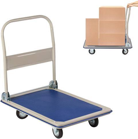 Bosonshop Folding Platform Cart Heavy Duty Hand Truck Moving Push Flatbed Dolly Cart;  660 lbs Weight Capacity