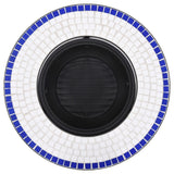 Mosaic Fire Pit Blue and White 26.8" Ceramic