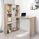 Light Oak Office Desk with 3 Shelf