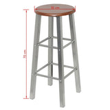 Bar Stools 2 pcs Metal with MDF Seat