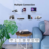 Mini Projector WiFi; Portable Native 1080P Video Projector with 100" Projector Screen