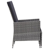 3 Piece Garden Lounge Set with Cushions Poly Rattan Gray