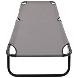 Folding Sun Lounger Gray Steel