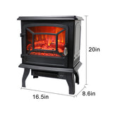 ZOKOP 17inch 1400w Freestanding Fireplace Fake Wood, Single Color